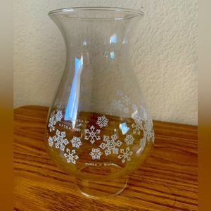 Pyrex snowflake Hurricane lamp glass